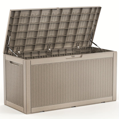 Deck Box 100 Gallon – Lockable Rattan Outdoor Storage
