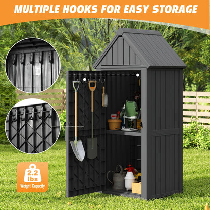 Resin Outdoor Storage Shed with Lockable Door & Sloped Roof