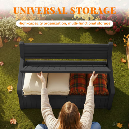 Deck Box 80 Gallon Waterproof Resin Storage Bench 500 LB Capacity