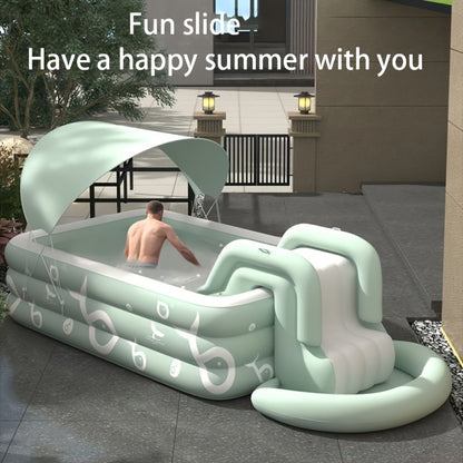 Inflatable Swimming Pool Set with Sunshade, Slide & Canopy – Family Backyard Pool, Multiple Sizes, Kids & Adults Outdoor Water Play