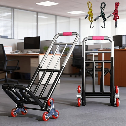 Stair Climbing Folding Hand Truck Heavy Duty Cart 220/450/680 lbs Capacity Collapsible Dolly for Home Warehouse Moving Shopping