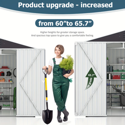 Outdoor Storage Shed | Metal Lockable Backyard Patio Garden Garage