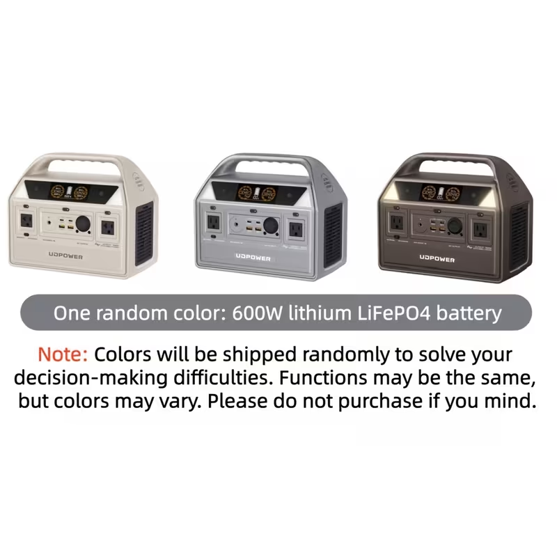 LiFePO4 Power Station 600W 595Wh Solar Generator 9 Outputs AC PD USB-C DC LED for Home Camping RV Travel Emergency Backup Off-Grid Power Supply