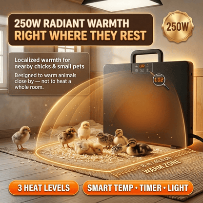 Brooder Heater | Chick Duck Quail 3 Heat Levels Timer Digital Display