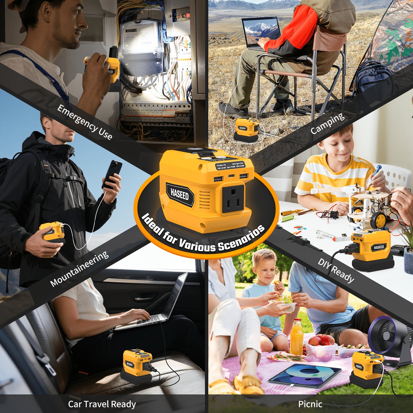 Power Inverter | DeWalt Milwaukee Battery 110V AC USB LED Work Light