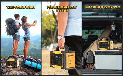 Off-Grid Power Station 1000W 2000W Peak 1075Wh LiFePO4 Battery Solar Generator Fast Charging for Home Emergency Camping Hunting Outdoor RV Backup
