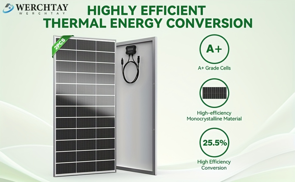 Monocrystalline Solar Panel 400W 25.5% High Efficiency Half-Cut Cell A+ Grade 2pcs 200W 12V Solar Module for Farm House Rooftop RV Caravan Off-Grid System Energy Independence
