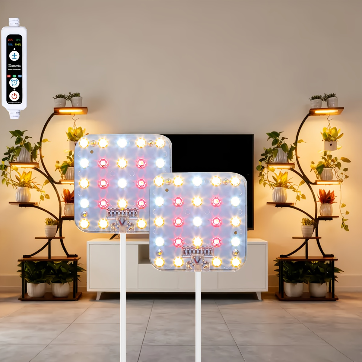 Under Cabinet Grow Light Full Spectrum High PPFD Optical Lens | 4 Brightness Levels Auto Timer 6/12/16H | Small Plants Seeds Indoor LED Plant Light