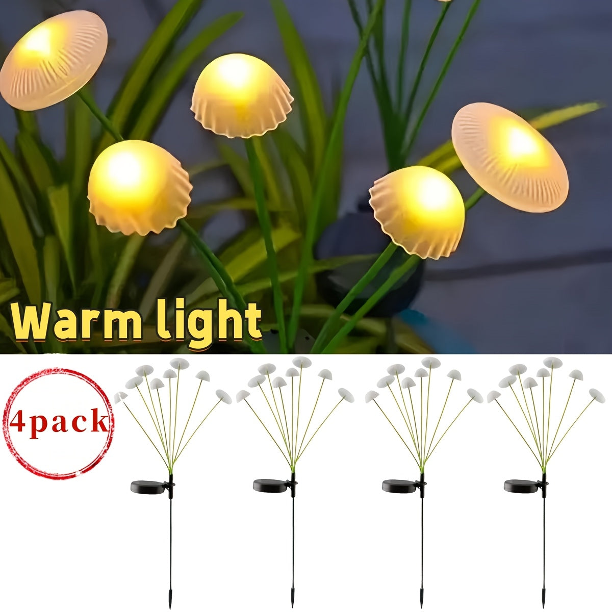 Solar Garden Path Lights IP65 Waterproof Outdoor Stake Lights 32/64 LED Warm White for Lawn Yard Walkway Wedding Christmas Halloween Decoration