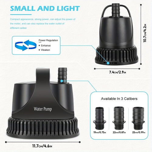Submersible Water Pump 800GPH 40W, Fountain & Pond Pump w/ 7ft Cord