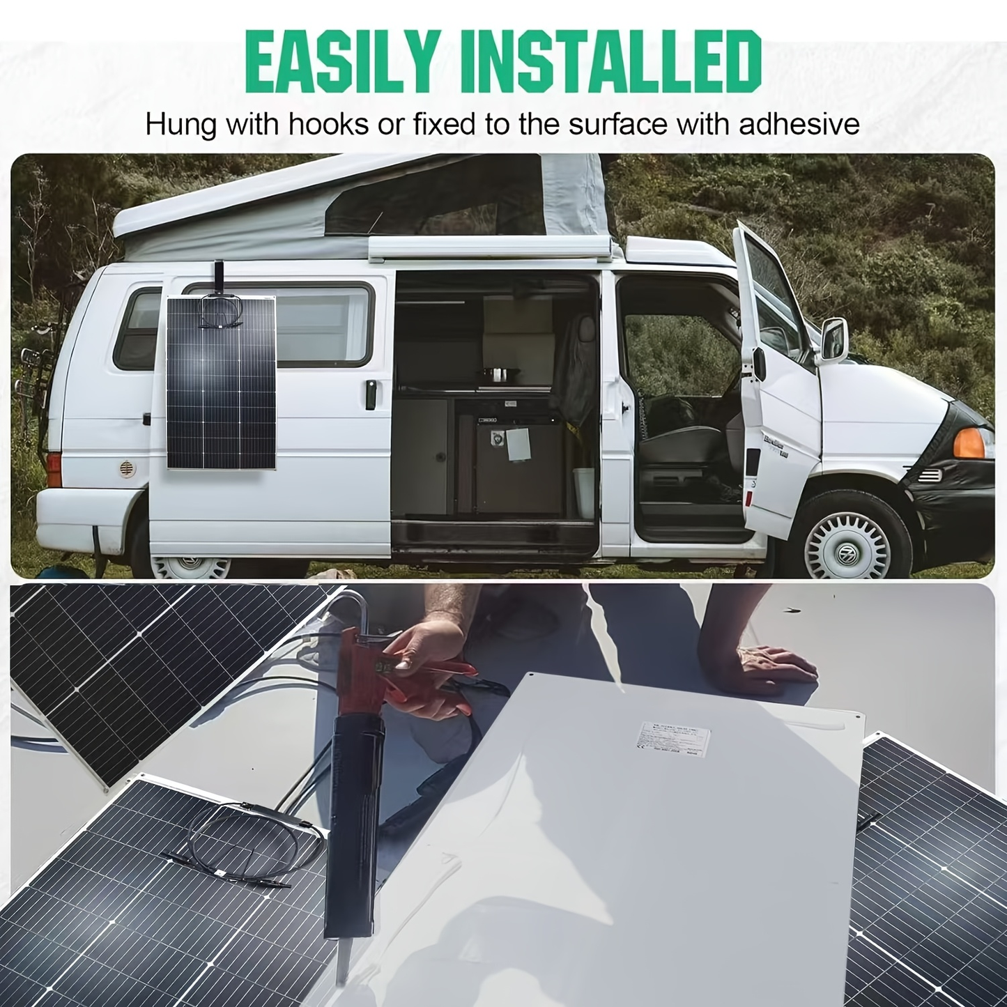 Flexible Solar Panel 125W 18V 18BB Monocrystalline Solar Cell Bendable 30 Degree Ultra-Thin Lightweight for 12V Battery Charge RV Boat Camper Van Roof Camping Outdoor Hiking