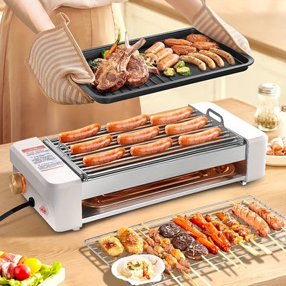 Sausage Grill 4-in-1 Multifunctional Electric Hot Dog Roller – Non-Stick Countertop Cooker with Adjustable Temperature, Detachable Panel, Silicone Oil Brush & Grill Holder – Easy Clean, Kitchen & Dorm Use