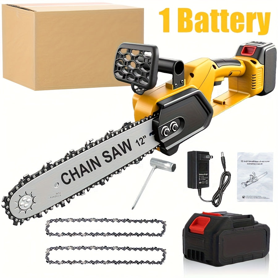 Cordless Chainsaw Brushless Battery | Tree Pruning Wood Cutting Garden