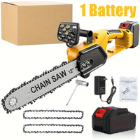 12-inch yellow chainsaw - 1 battery