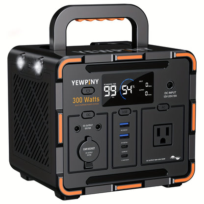 Outdoor Power Station 300W / 600W Fast Charging | 259Wh 599Wh Lithium Solar Generator AC DC USB | Camping Hunting Home Power Outage Backup