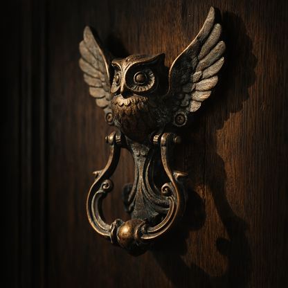 Cast Iron Owl Door Knocker Vintage Rustic Wrought Iron Door Handle Farmhouse Gate Pull Decorative Home Entryway Housewarming Gift