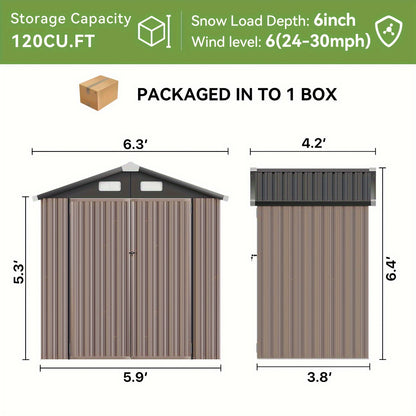 Metal Shed with Floor | Galvanized Steel Backyard Pool Bike Storage