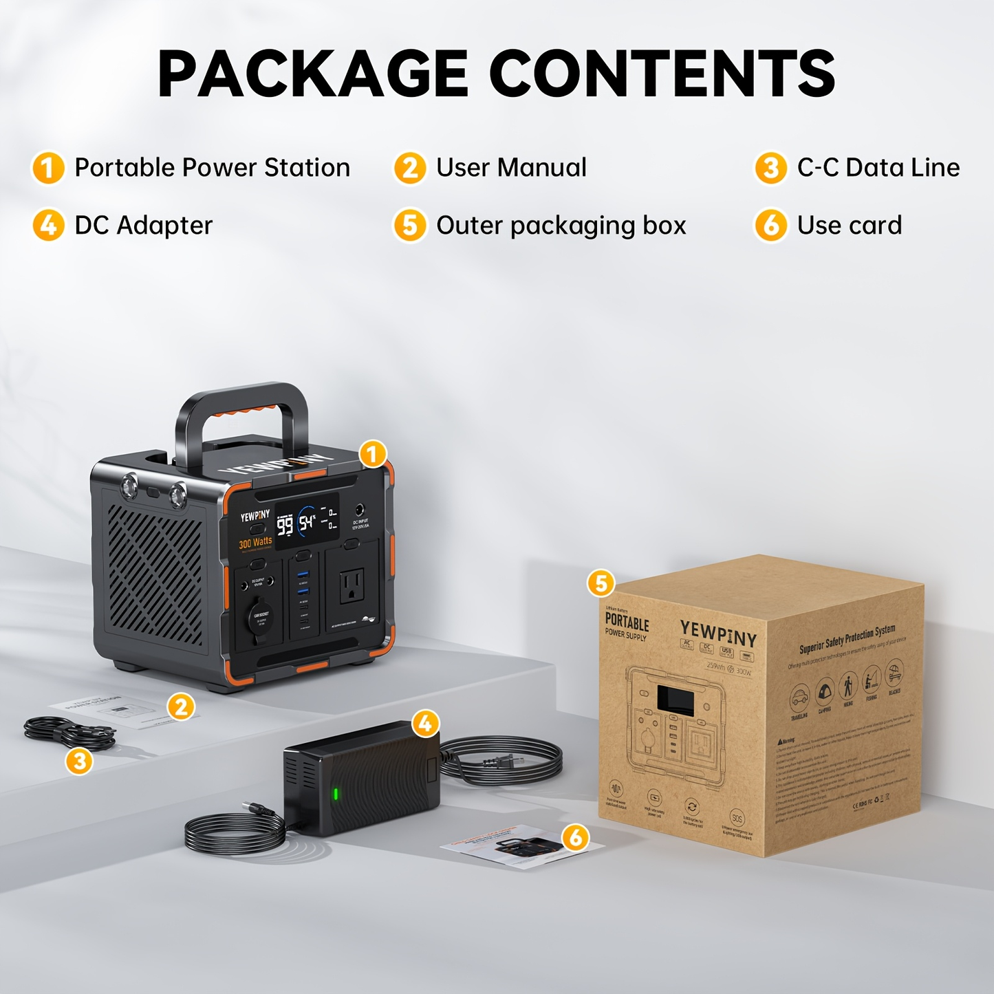 Outdoor Power Station 300W / 600W Fast Charging | 259Wh 599Wh Lithium Solar Generator AC DC USB | Camping Hunting Home Power Outage Backup