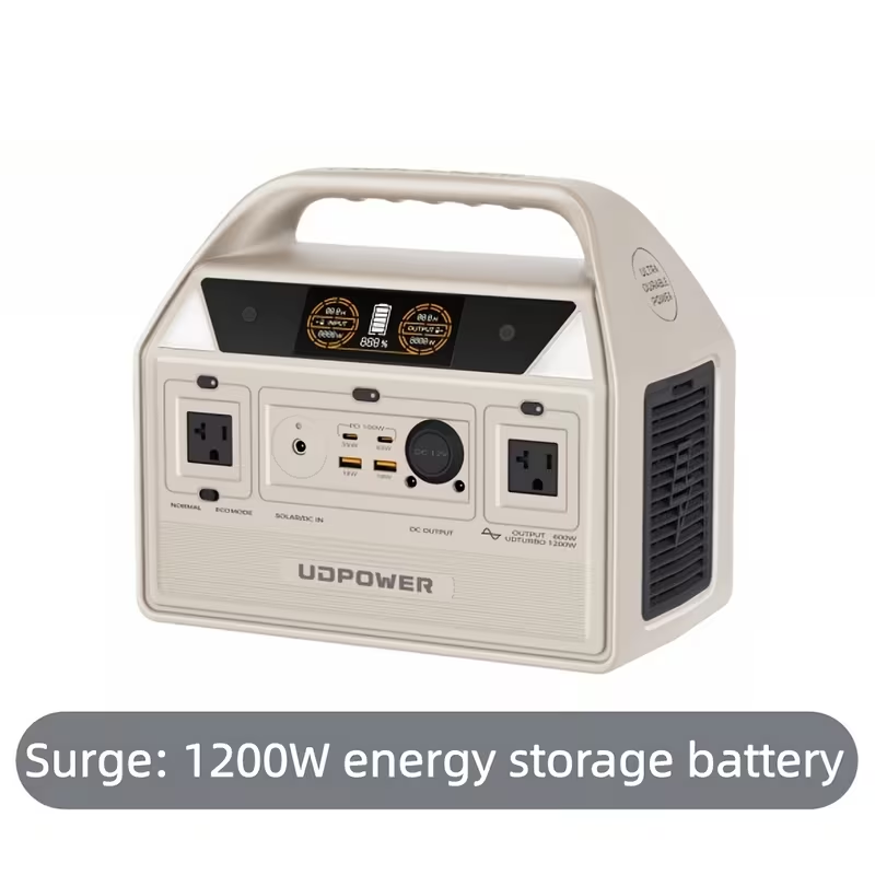 LiFePO4 Power Station 600W 595Wh Solar Generator 9 Outputs AC PD USB-C DC LED for Home Camping RV Travel Emergency Backup Off-Grid Power Supply