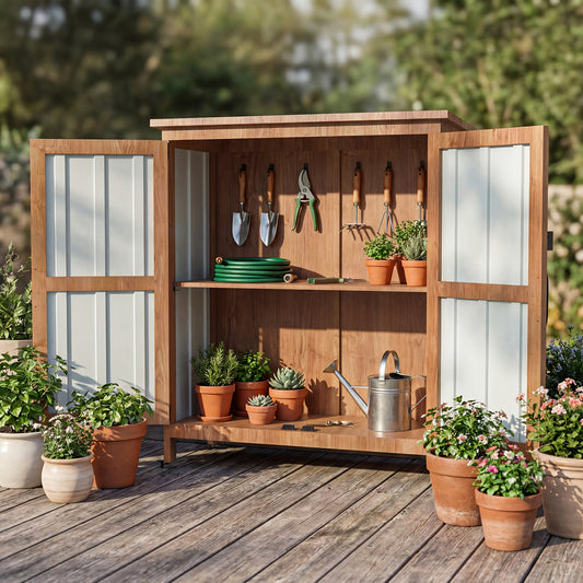 Outdoor Storage Shed Metal Garden Shed with Lockable Door
