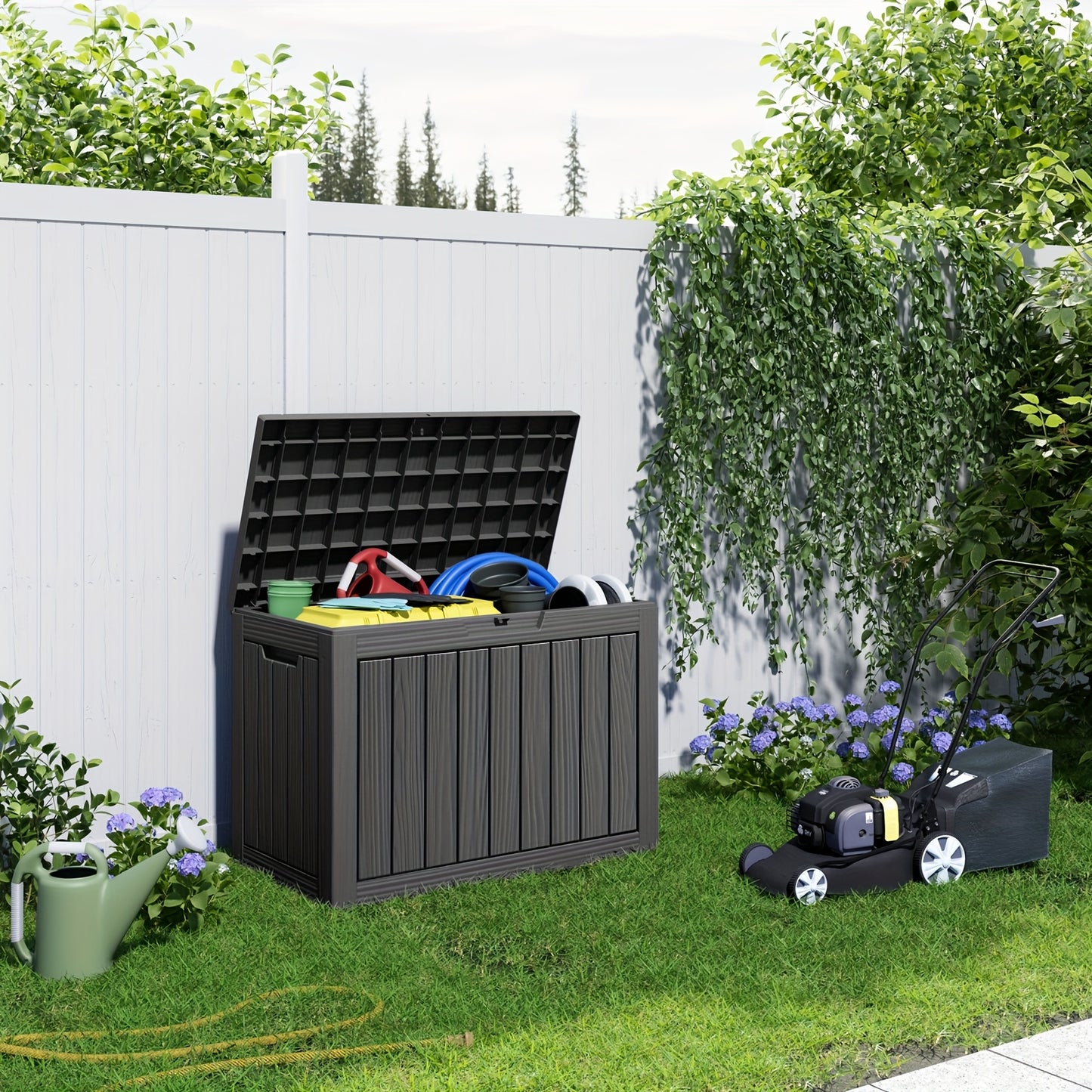 Outdoor Storage Box Lockable Weatherproof | Deck Patio Garden Bench