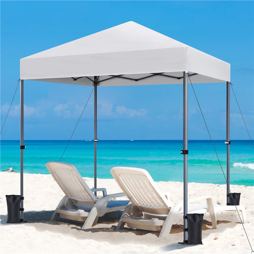 Pop Up Canopy One-Push Lock UPF 50+ Height Adjustable Instant Canopy Tent with Roller Bag, Guy Lines & Ground Anchors for Party, Wedding, Backyard & Commercial Events