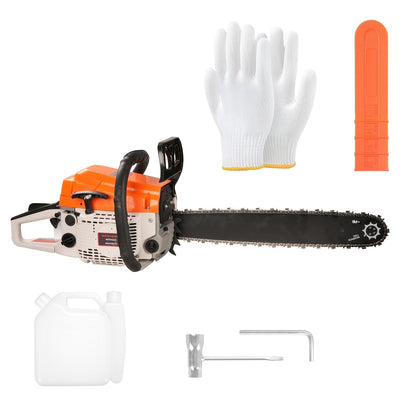 62CC Gas Chainsaw 20 Inch – 2-Stroke Engine, Anti-Vibration, Logging & Farm