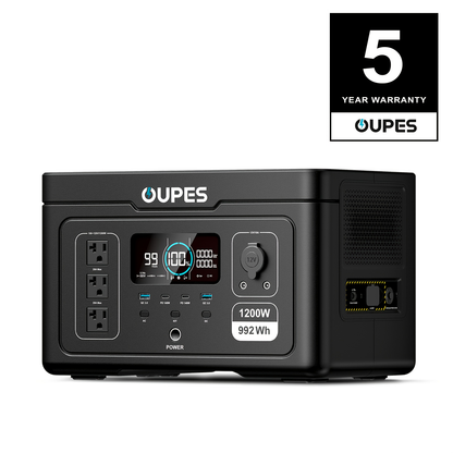 LiFePO4 Power Station 992Wh 1200W - OUPES Exodus 1200, Charge to 80% in 90 Min, APP Control, 20ms UPS, Solar Generator, AC Outlets for Camping, Home Blackout & Emergency Backup