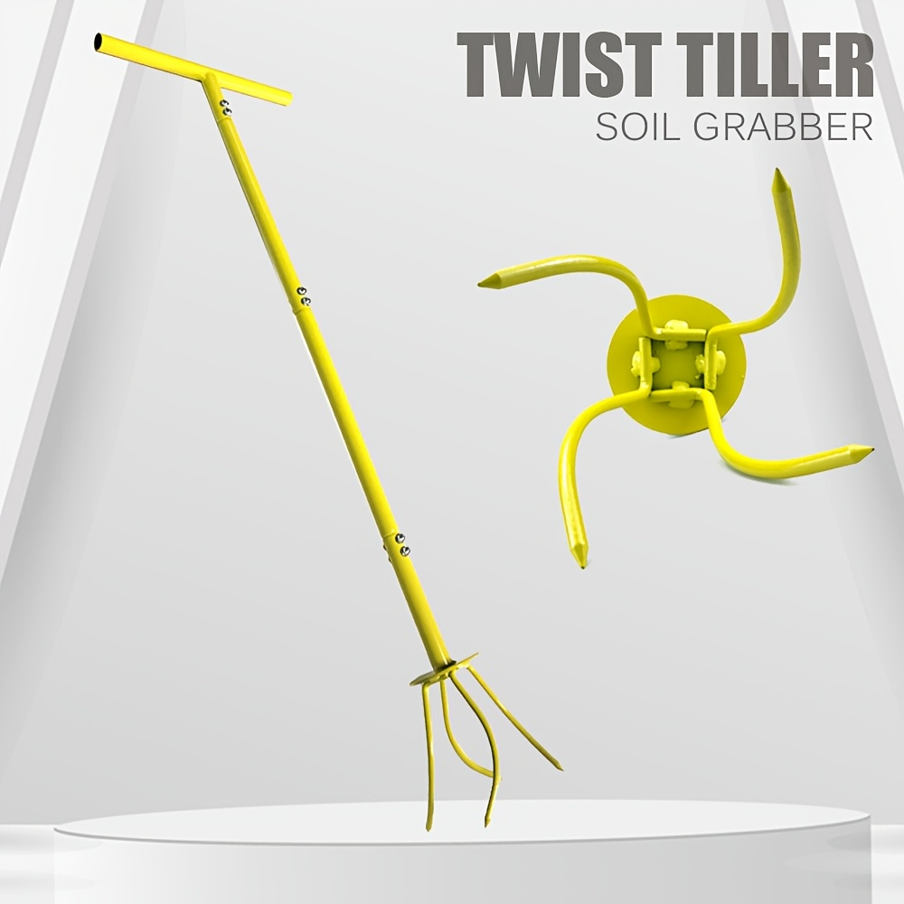 Garden Cultivator Manual Soil Loosener & Scarifier, Heavy-Duty Detachable Ergonomic Handle, Multi-Function Tool for Lawn Aeration, Vegetable Bed & Root Care