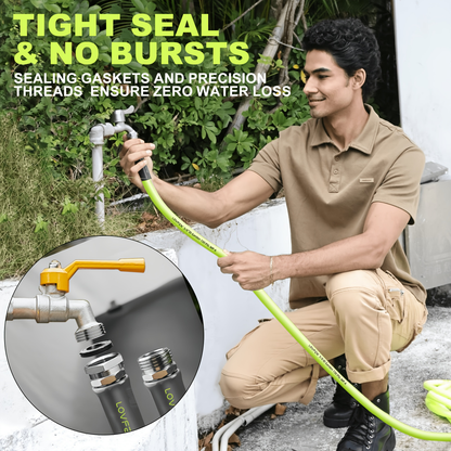 Stainless Steel Metal Garden Hose | Kink-Free, 10-Function Nozzle, Brass Fittings – 10FT to 150FT