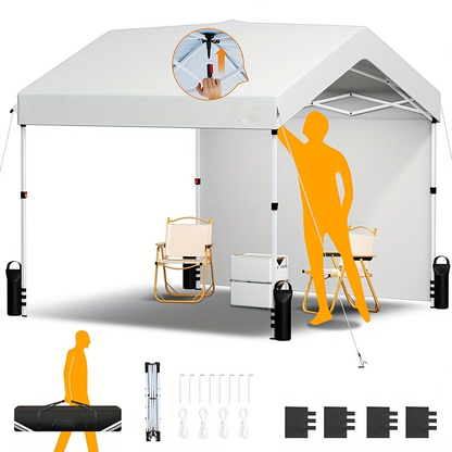 Pop Up Canopy Tent 10x10 FT 1-Key Center Lock 3 Heights Carry Bag