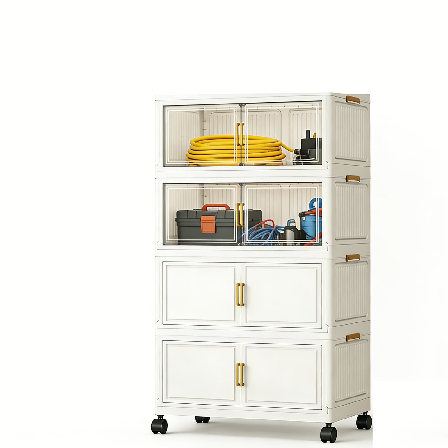 Foldable Outdoor Storage Cabinet Rack 4-5 Tier Garden Organizer