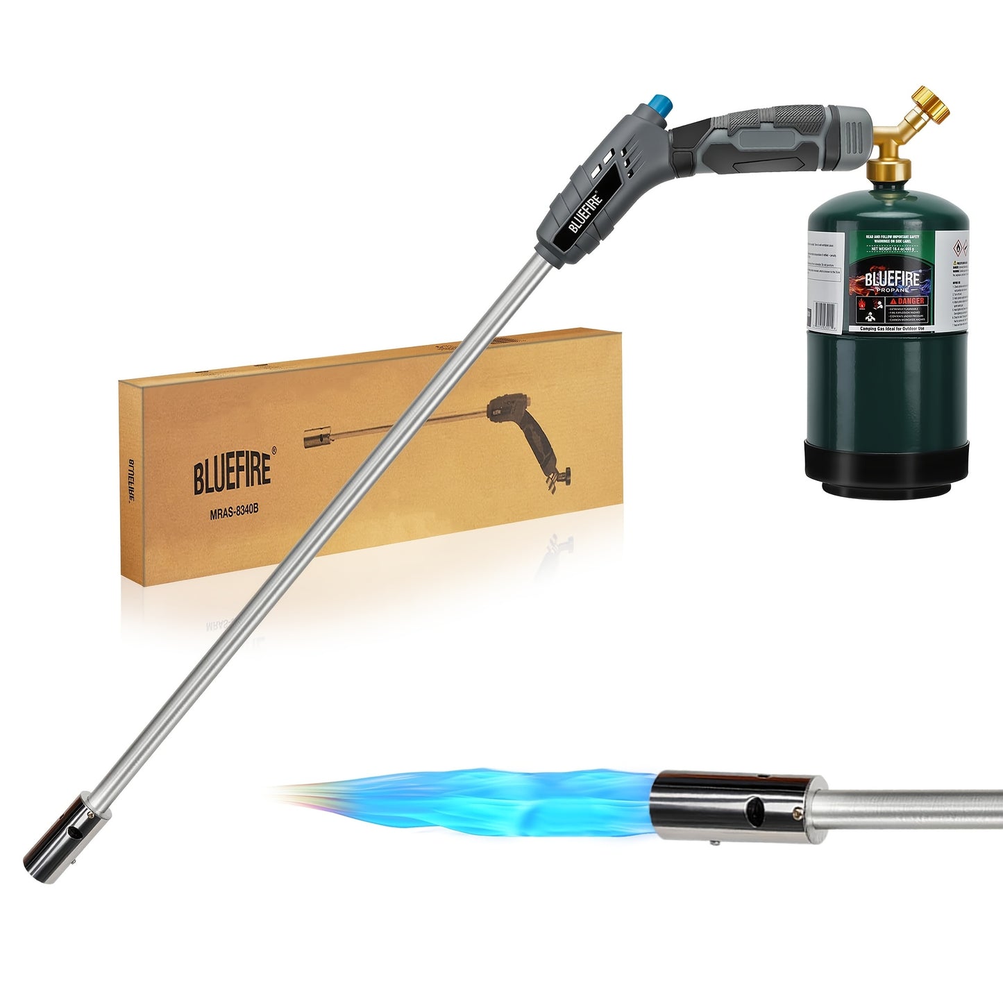 Propane Weed Torch Self Igniting | Garden Ice Melt Fire Starter Burner