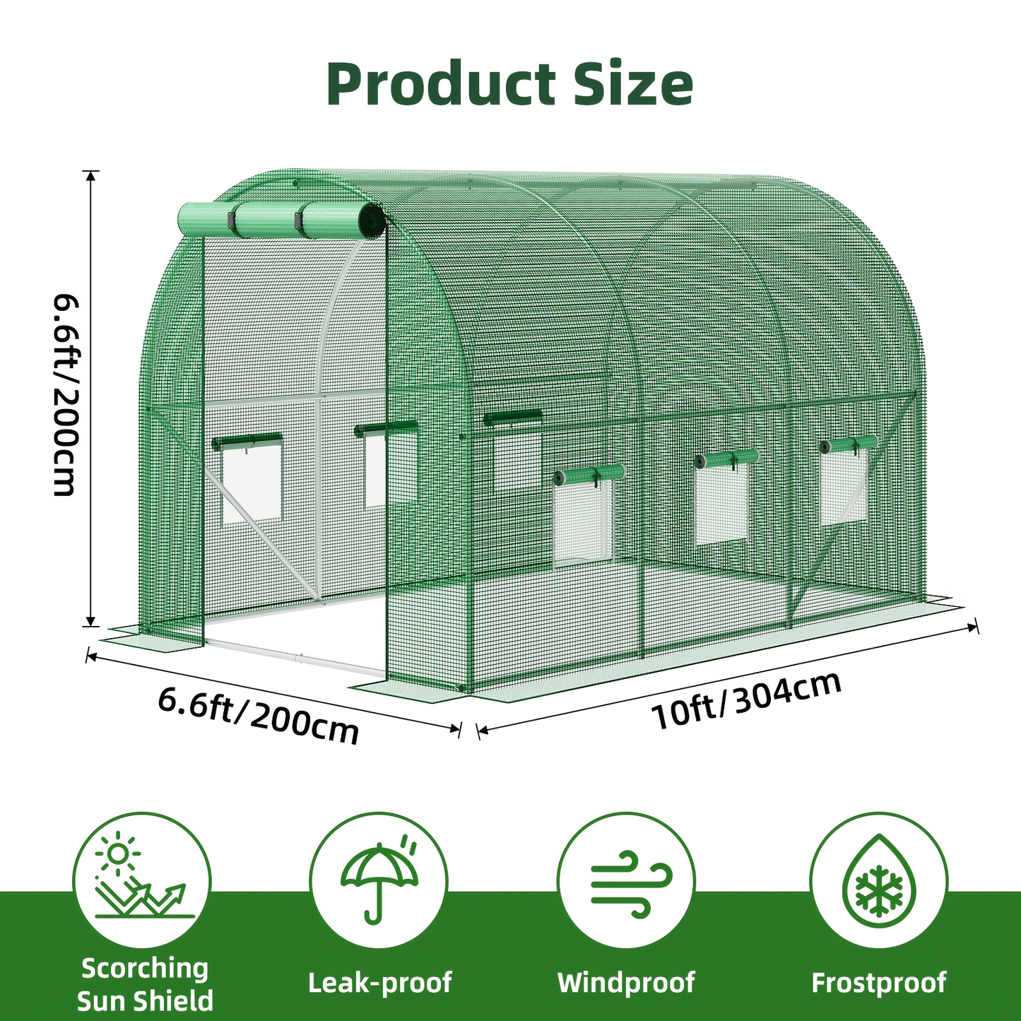 Garden Greenhouse Shelves 3/4-Layer Iron Frame with Durable PE Cover, Portable Indoor Outdoor Plant Greenhouse for Seedlings, Herbs & Flowers, White & Green