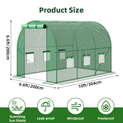 Garden Greenhouse Shelves 3/4-Layer Iron Frame with Durable PE Cover, Portable Indoor Outdoor Plant Greenhouse for Seedlings, Herbs & Flowers, White & Green