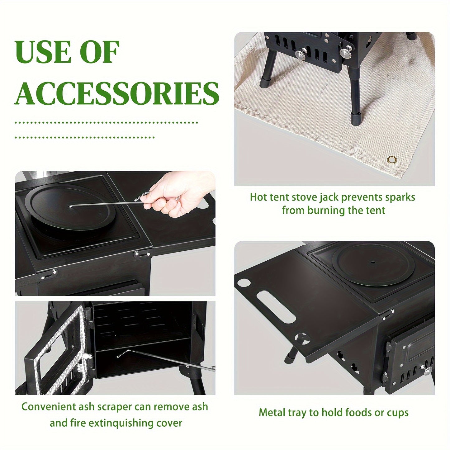 Tent Wood Stove Portable | Camping Heating Cooking Hot Tent Winter