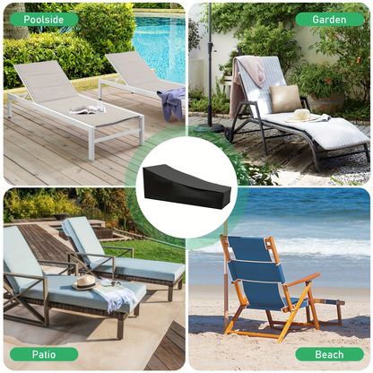 Patio Chaise Lounge Cover Waterproof UV Resistant 210D Oxford Heavy Duty Outdoor Lounge Chair Protector with Windproof Drawstring for Garden Yard Deck – Dust Rain Snow Protection