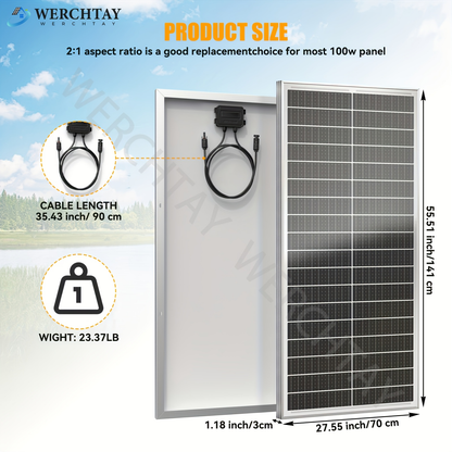 Monocrystalline Solar Panel 400W 25.5% High Efficiency Half-Cut Cell A+ Grade 2pcs 200W 12V Solar Module for Farm House Rooftop RV Caravan Off-Grid System Energy Independence
