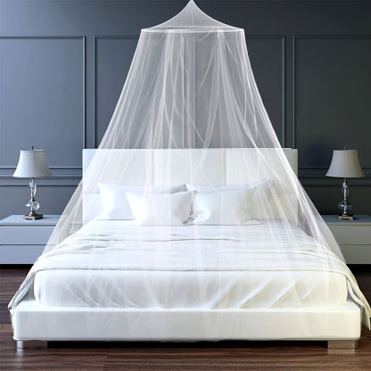 Mosquito Net Bed Canopy Dome Polyester Mesh Room Decor White