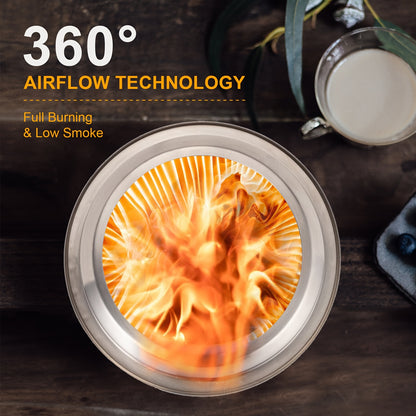 Tabletop Fire Pit 9.7x7 Inch Low Smoke Outdoor Patio Camping Stove Wood Pellet Burning with Fireproof Mat Travel Bag