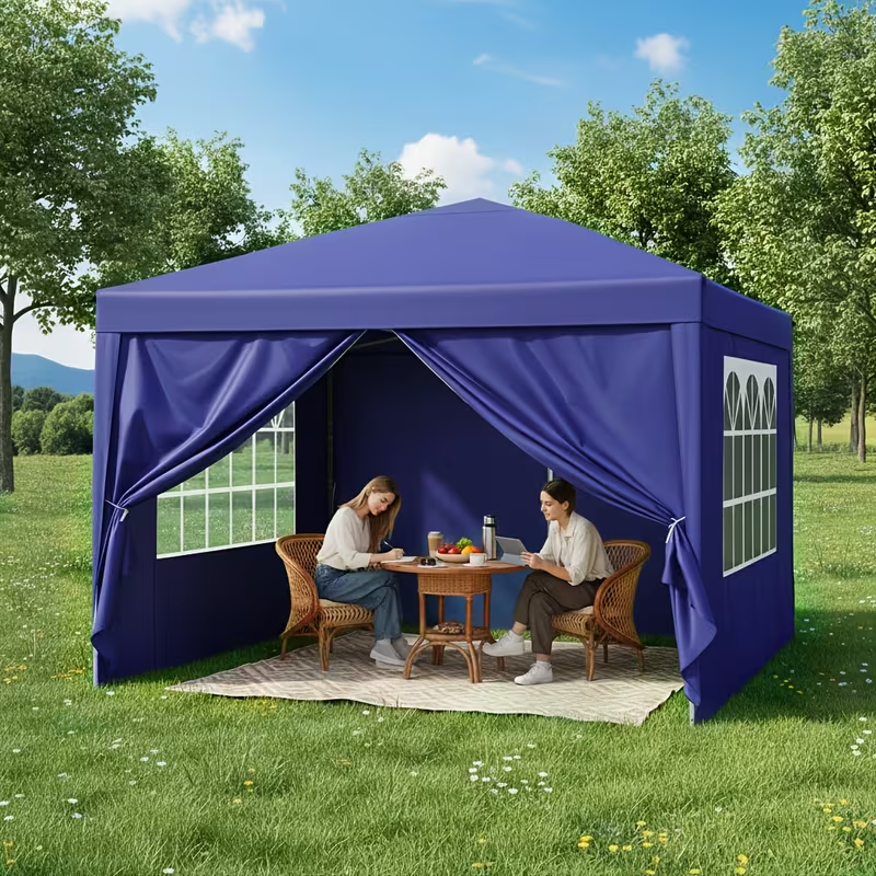 Pop Up Canopy Tent 10x10ft UPF50+ Waterproof Portable Gazebo Sandbags