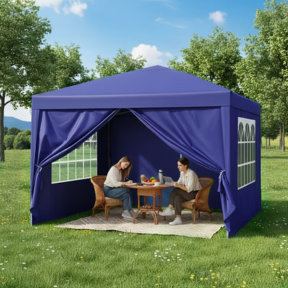 Pop Up Canopy Tent 10x10ft UPF50+ Waterproof Portable Gazebo Sandbags