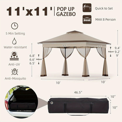 Pop Up Gazebo Tent Mosquito Netting Oxford | Patio Garden Backyard