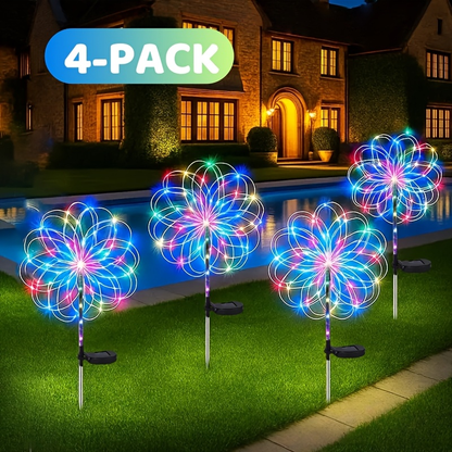 Solar Firework Garden Lights 4-Pack, 8 Modes Waterproof