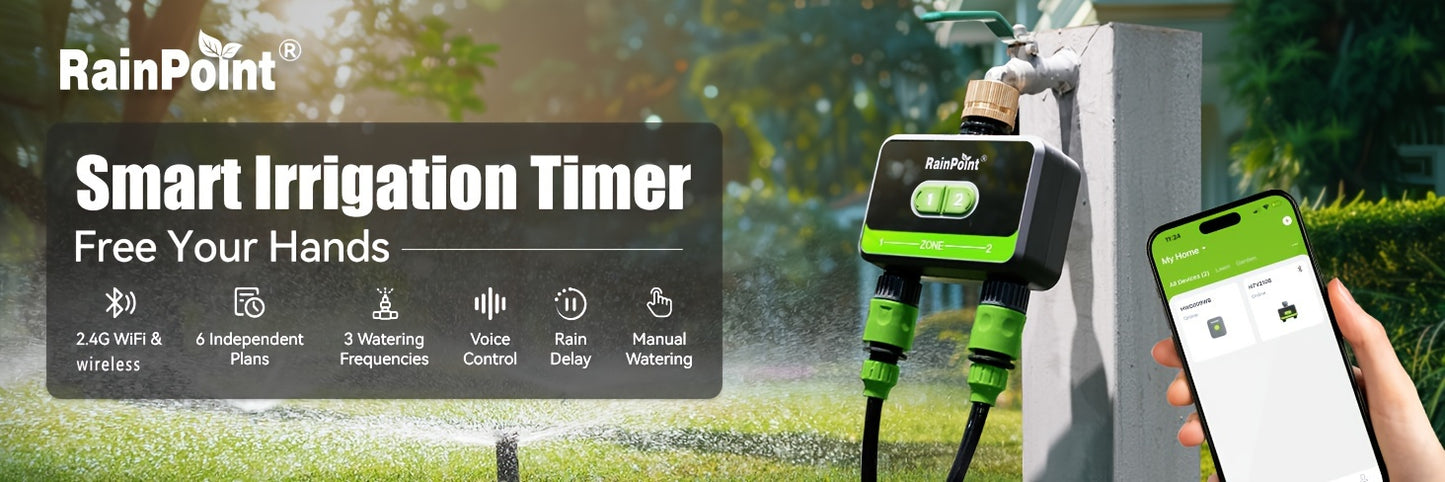 WiFi Sprinkler Timer 2 Zone Smart | App Control Garden Irrigation