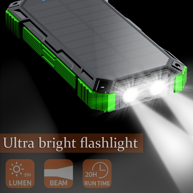 Solar Charger Power Bank 49880mAh Portable Solar Panel Battery Pack Dual USB LED Flashlight for Camping Travel Hiking Outdoor All Cell Phones Electronics