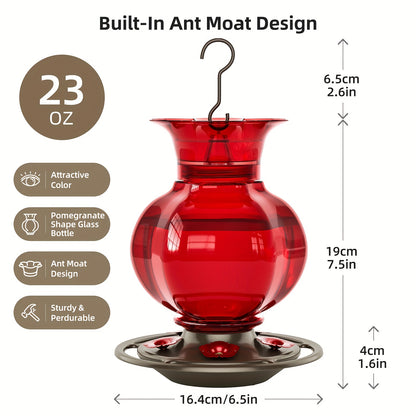 Hummingbird Feeder | Glass Spiral 5 Station Hanging Garden Yard Decor