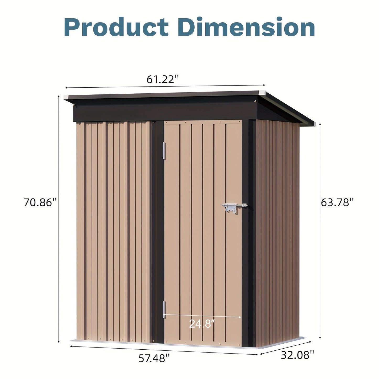 Metal Storage Shed 3x5 & 4x6.2 ft Waterproof Lockable Garden Shed
