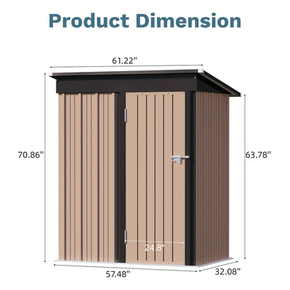 Metal Storage Shed 3x5 & 4x6.2 ft Waterproof Lockable Garden Shed