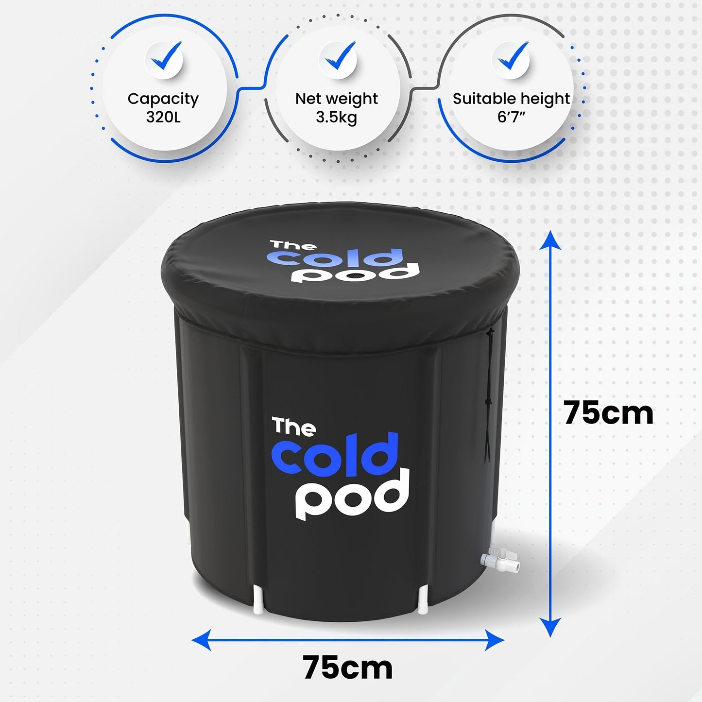 Cold Plunge Tub 88 Gallon Ice Bath Tub with Insulation Cover, Portable Freestanding Cold Water Therapy Tub for Athletes Indoor Outdoor Recovery